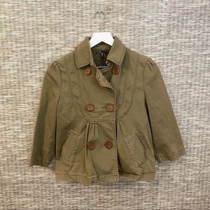 Army Green Cropped Jacket